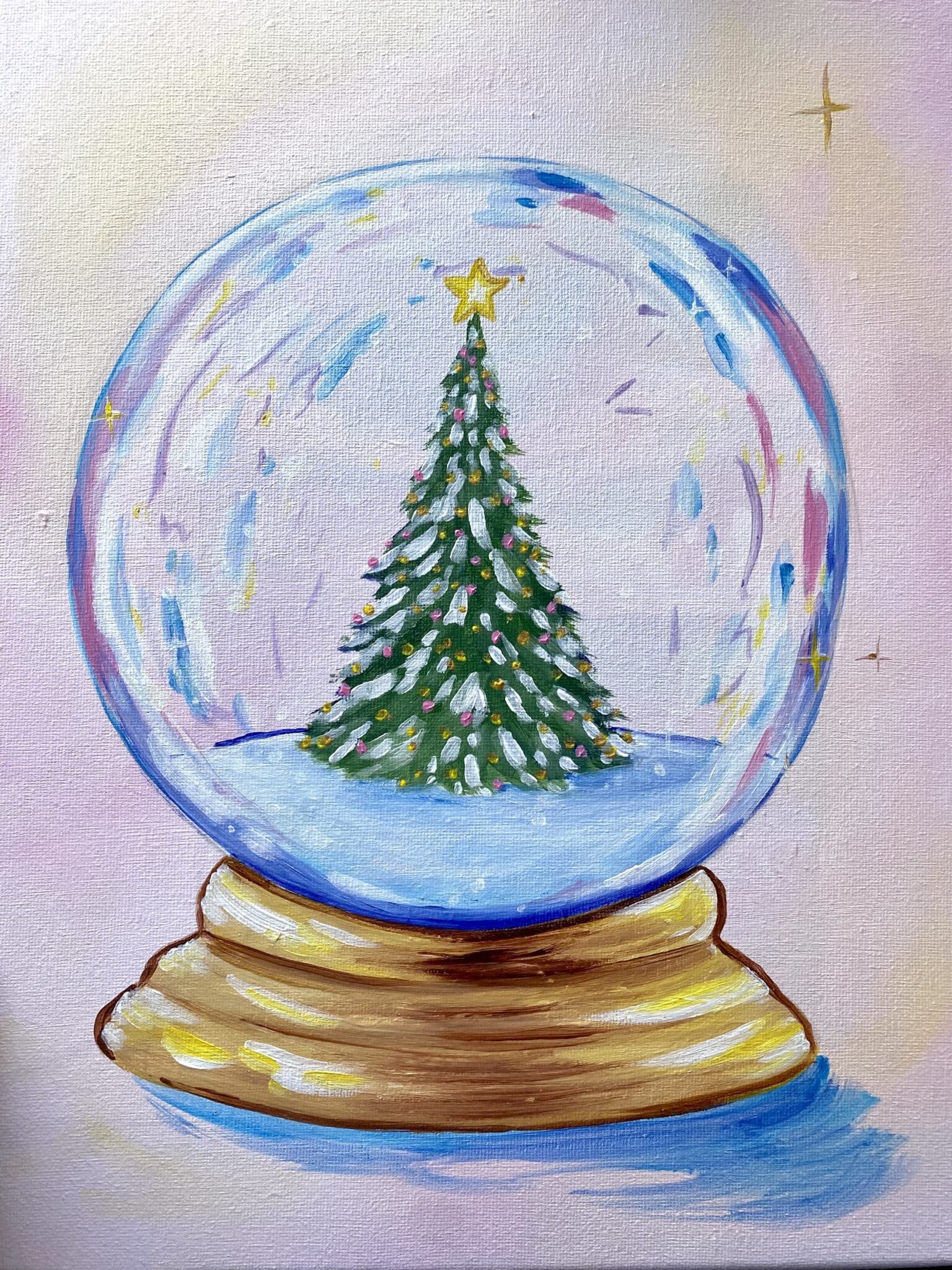 the perfect snowglobe paint and sip