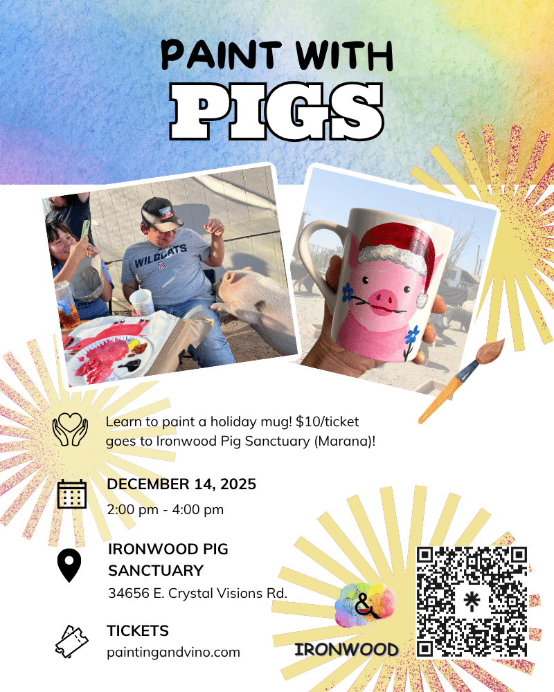 Immerse yourself in a world of creativity and fun at our paint with pigs event. Whether you're on a date, with family or friends, or even as a couple, this activity promises to be memorable. Let your artistic side shine as you paint away the stress of the day in a relaxed and social setting. Join us for a creative art experience like no other!