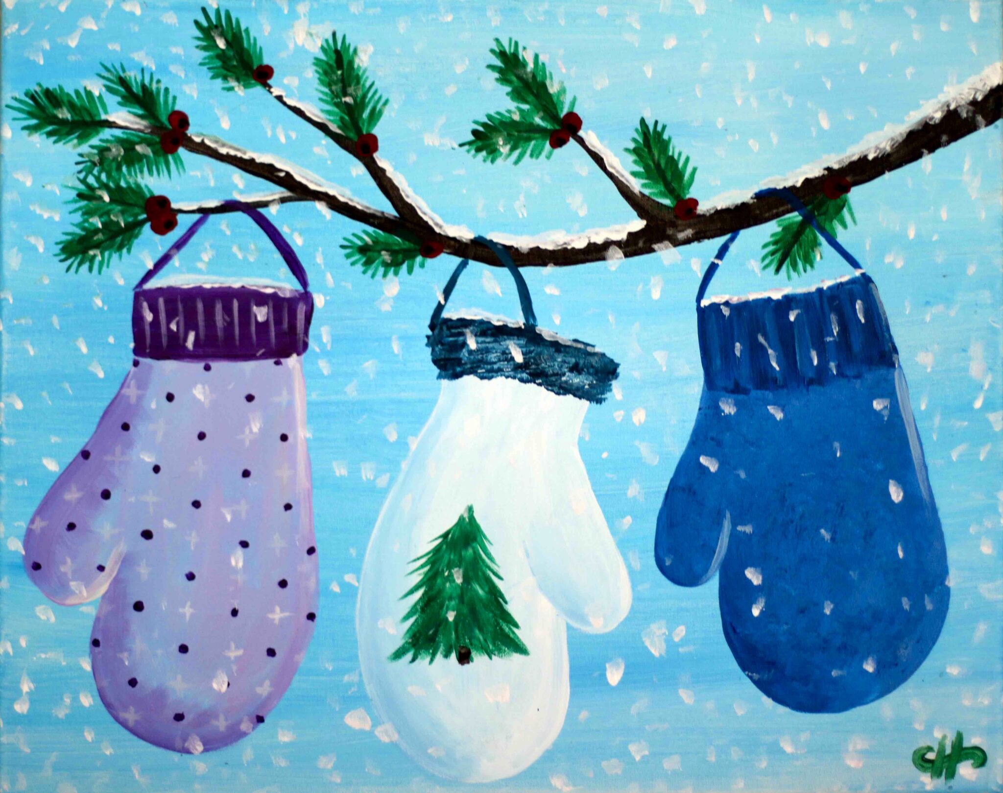 Winter Mittens – Paint and Sip Brunch