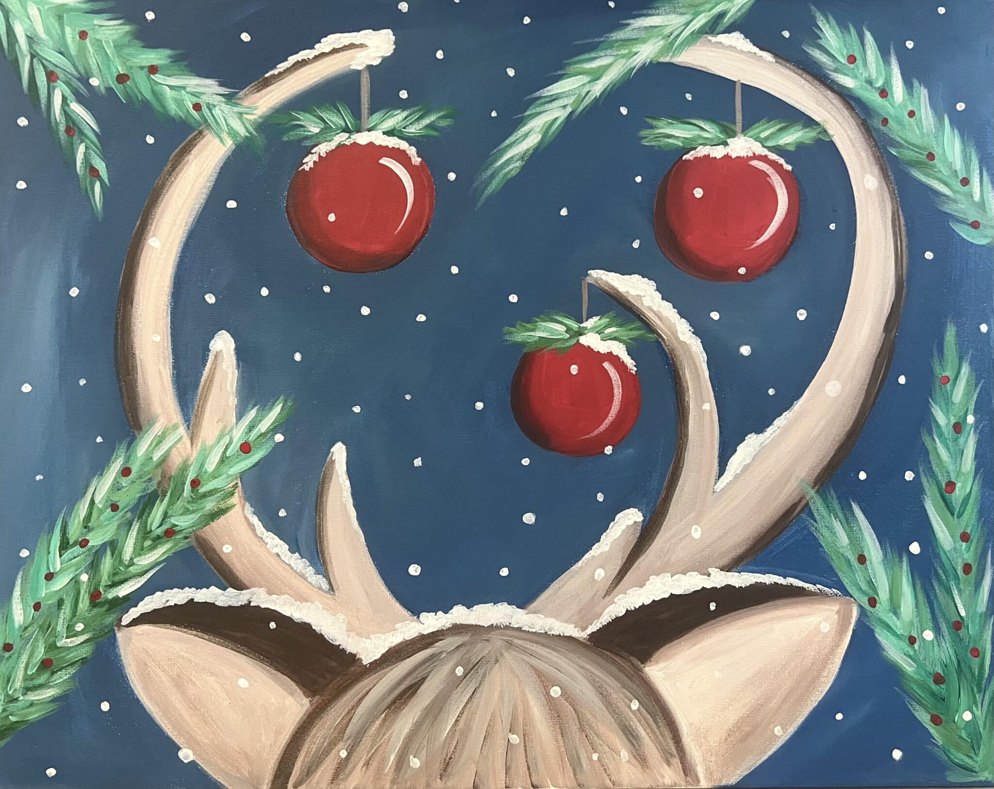 Festive Antlers Holiday Paint and SIp