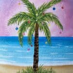 palm tree xmas paint and sip