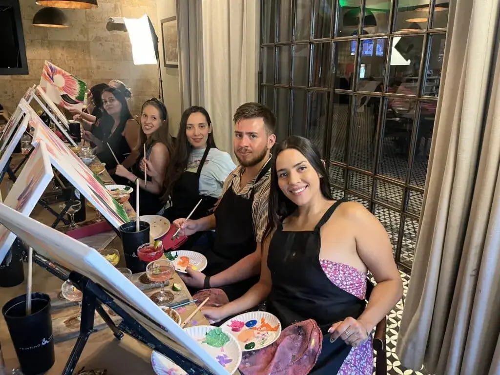 Immerse yourself in a world of creativity and fun at our paint and sip class. Whether you're on a date, with family or friends, or even as a couple, this indoor activity promises to be memorable. Let your artistic side shine as you paint away the stress of the day in a relaxed and social setting. Join us for a creative experience like no other!