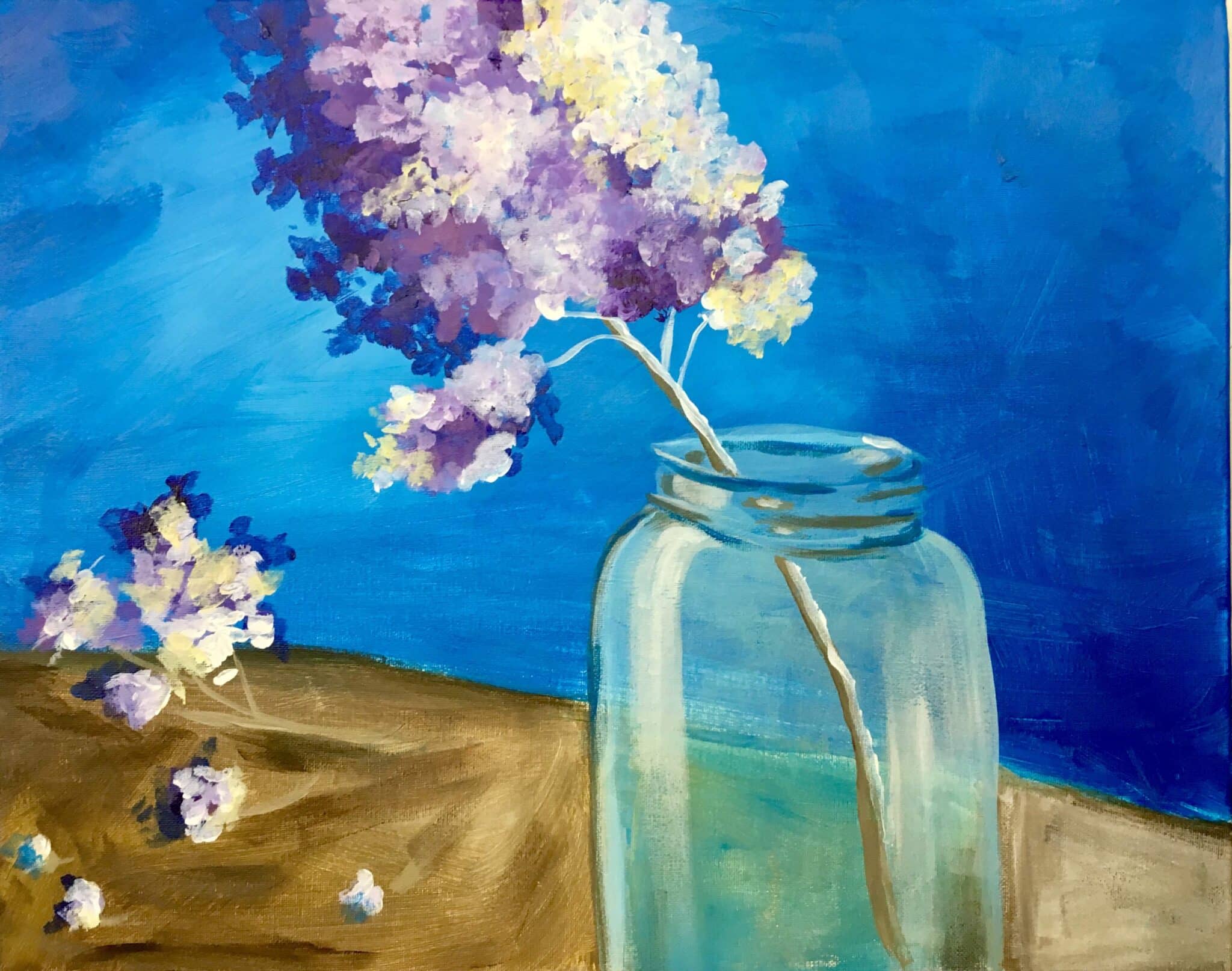 “Purple Hydrangeas” Paint and Sip: Grand Bay