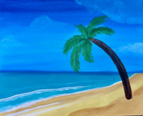 🌅✨ Beachscape – Paint and Sip at Brick and Barrel in Lincoln 🍻🎨