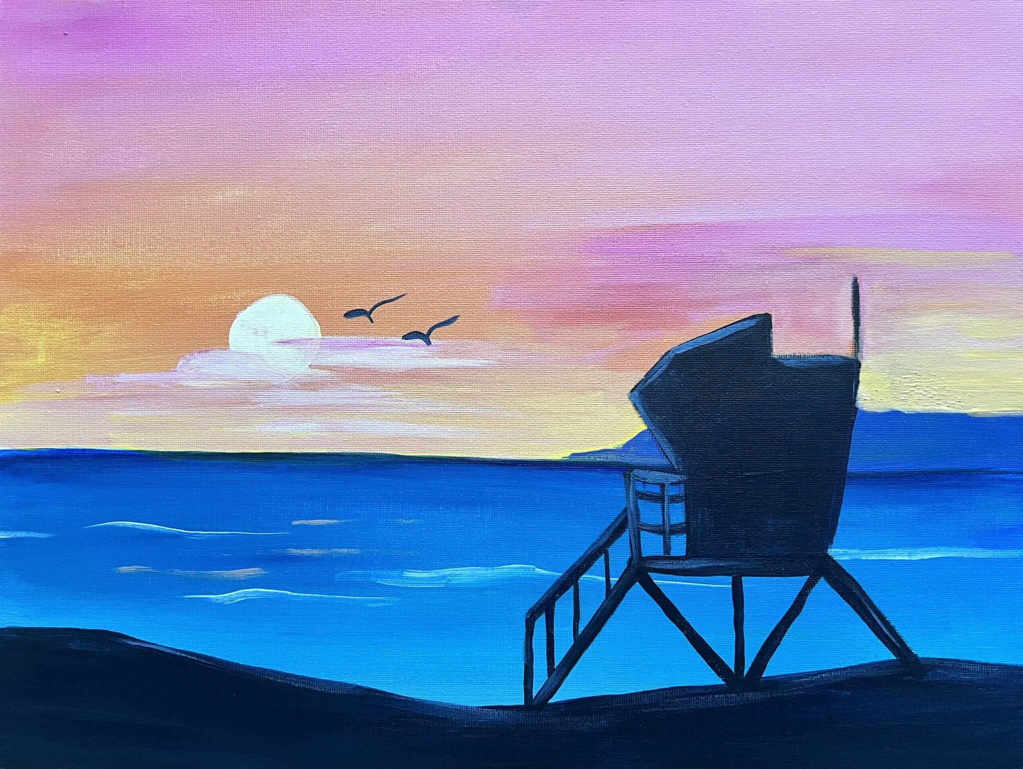 Lifeguard Tower Sunset