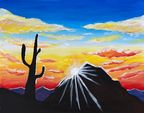Vivid Sunset Sip and Paint at Trail Dust Town