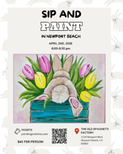 Spring Rabbit paint and sip Newport Beach