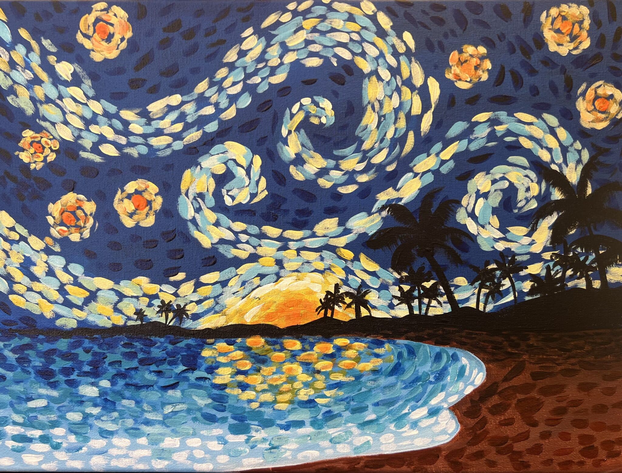 "Starry Sunset" Paint and Sip in Carlsbad - San Diego - Painting and Vino