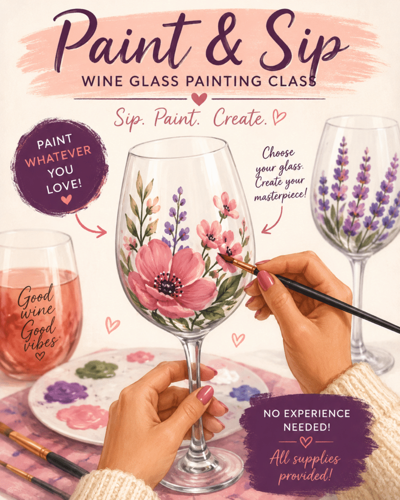 Paint and Sip - Painting Wine Glasses- Chandler - Phoenix - Painting and  Vino