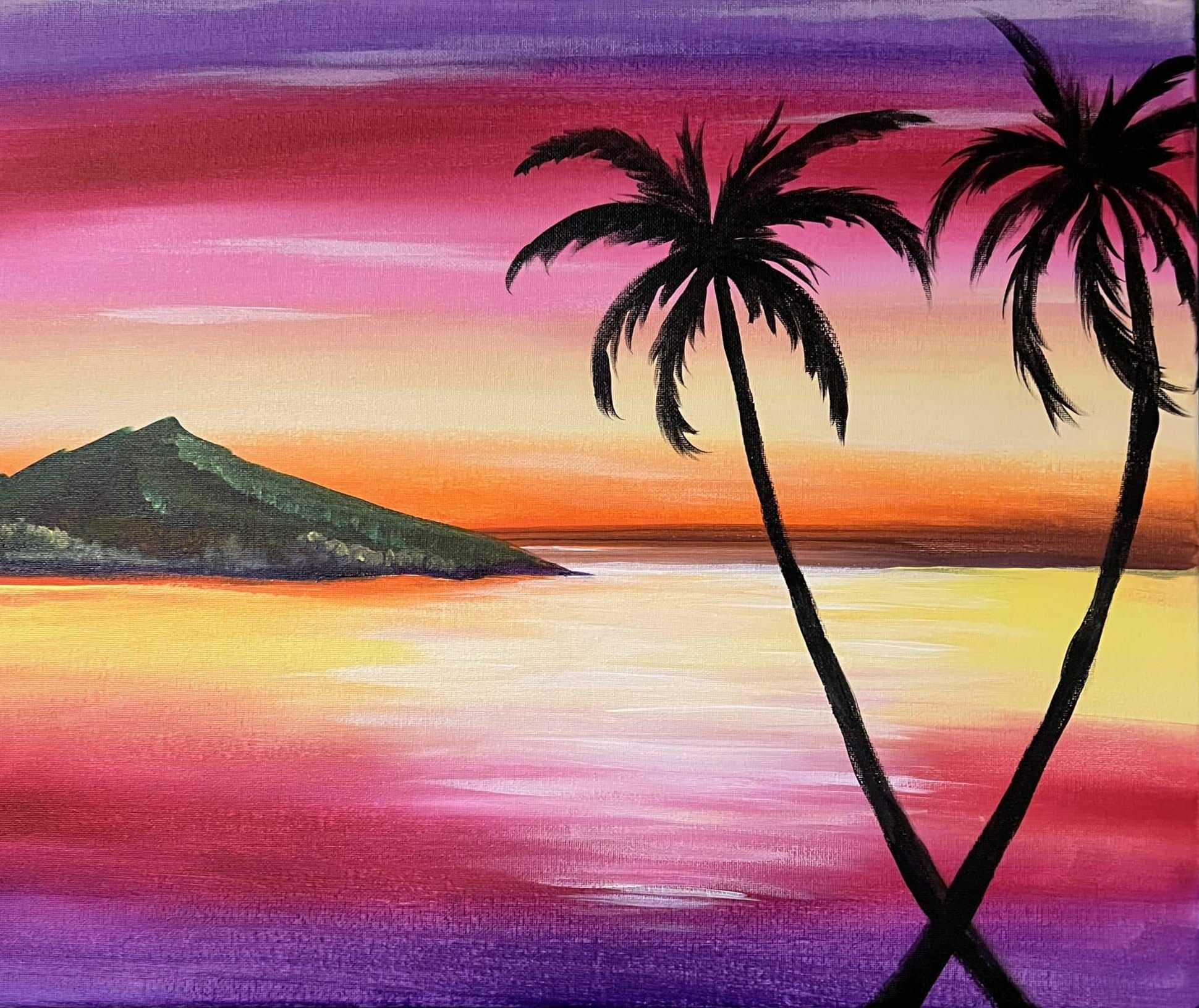 Island Love – Paint and Sip with Nicole – One FREE glass of wine!