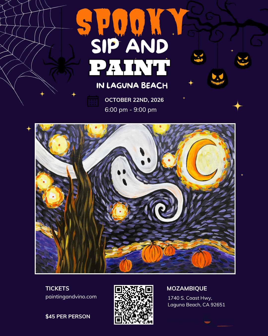 Starry Halloween Paint and Sip Laguna Beach