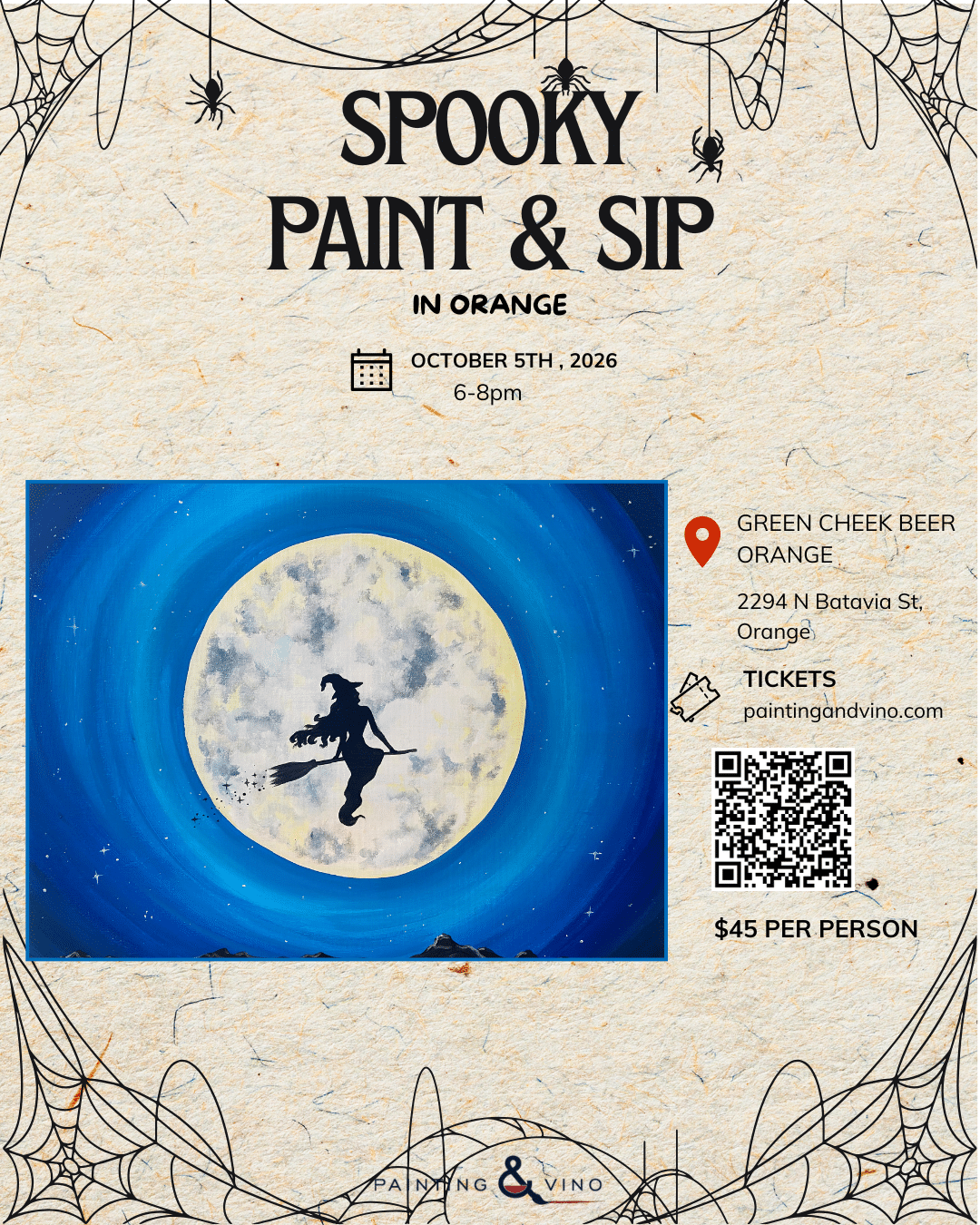 Moonlight Witch Paint and Sip in Orange