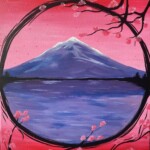 Enjoy a fun night out with friends and family at this amazing Paint and sip event "Fuji Blossom Circle". Fuji Blossom Circle