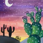 A little midnight Desert fun with friends and family at this fun "Prickly Pear Twilight" painting event! Prickly Pear Twilight