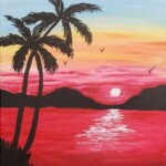 Red Sunset paint and sip painting event with Painting and Vino Sacramento Red Sunset paint and sip painting event with Painting and Vino Sacramento