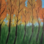 Enjoy a fun sip and paint event with this Autumn Trees painting. Autumn Trees